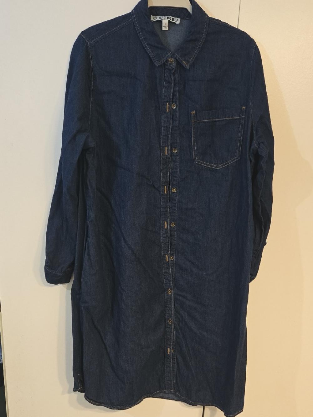 Code Bleu Dark Blue Denim Shirt Dress